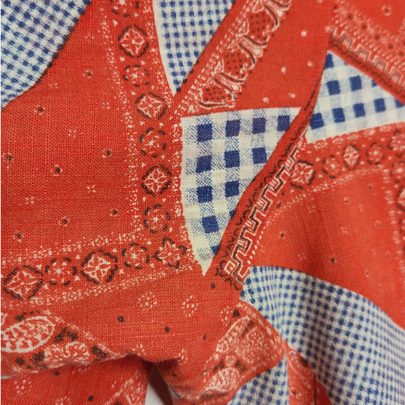 Vintage 70s Bandanas All Over Button Shirt County Seat Red Groovy Hippie - Picture 11 of 11